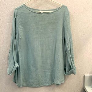 J Jill cotton/modal green shirt. Size L